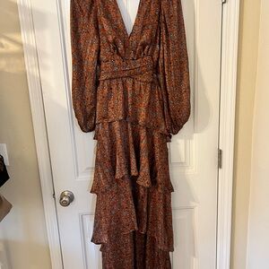Astr Rust Floral Maxi Dress